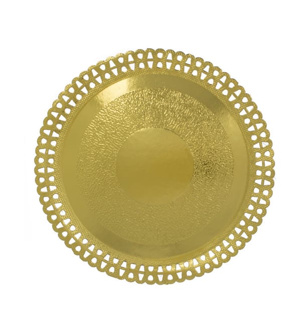Plato de Carton Redondo Blonda Dorado 290 mm (200 Uds) Plato de Carton Redondo Blonda Dorado 290 mm (200 Uds)