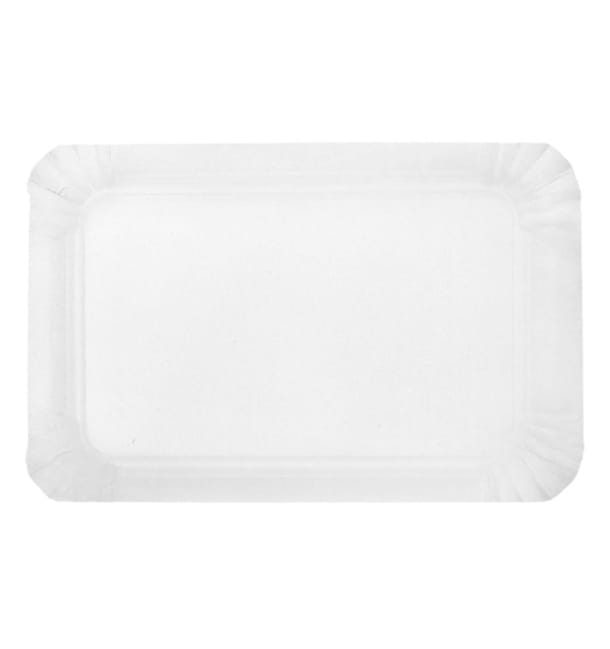 Bandeja de Carton Rectangular Blanca 14x21 cm (1400 Uds) Bandeja de Carton Rectangular Blanca 14x21 cm (1400 Uds)