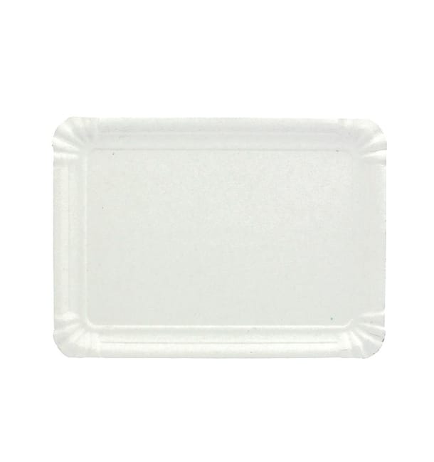 Bandeja de Carton Rectangular Blanca 16x22 cm (100 Uds)