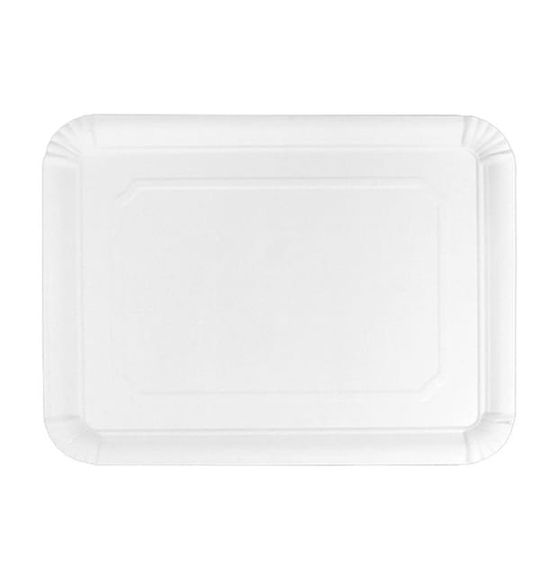 Bandeja de Carton Rectangular Blanca 24x30 cm (100 Uds) Bandeja de Carton Rectangular Blanca 24x30 cm (100 Uds)
