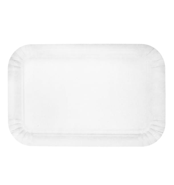 Bandeja de Carton Rectangular Blanca 12x19 cm (100 Uds) Bandeja de Carton Rectangular Blanca 12x19 cm (100 Uds)