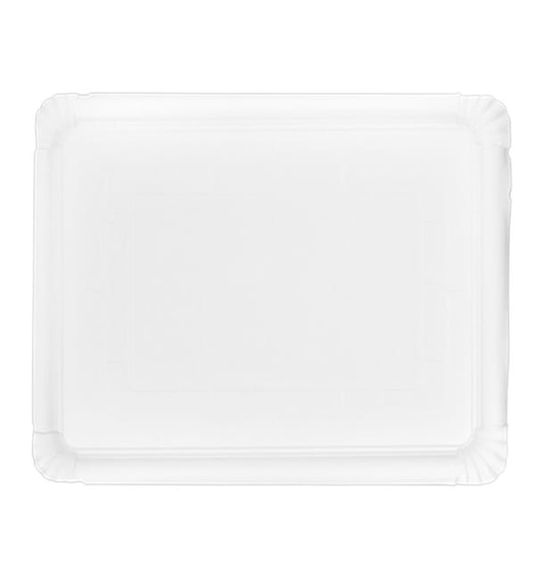 Bandeja de Carton Rectangular Blanca 31x38 cm (50 Uds) Bandeja de Carton Rectangular Blanca 31x38 cm (50 Uds)