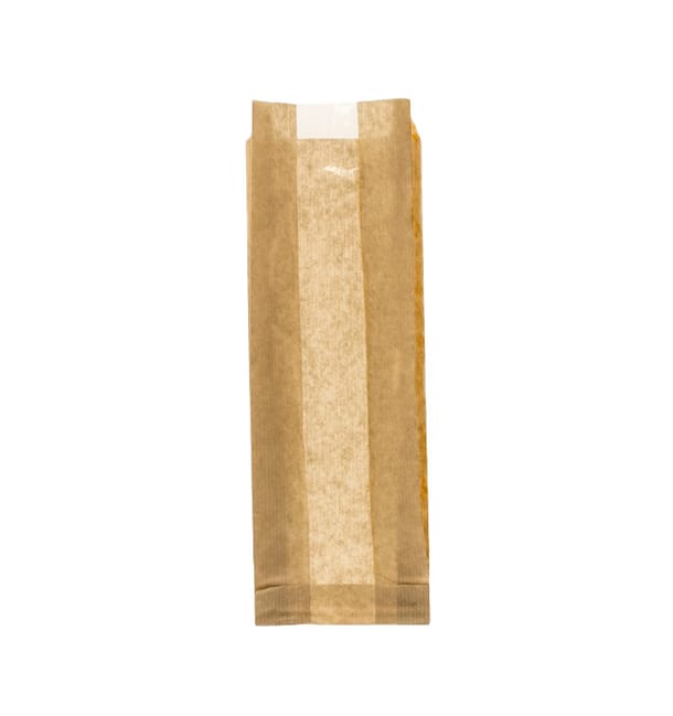 Bolsa de Papel Kraft Ventana "Espigas" 10+4x29cm (125 Uds) Bolsa de Papel Kraft Ventana "Espigas" 10+4x29cm (125 Uds)