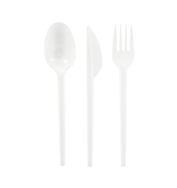 Set Cubiertos Plastico Tenedor, Cuchillo y Cuchara (25 Uds)