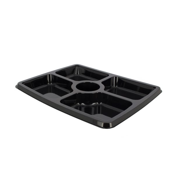 Bandeja Plastico 5C Rectangular Negro 316x265x30mm (25 Uds)