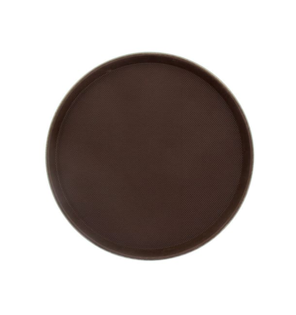 Bandeja PP Redonda Antideslizante Marrón Ø35,5cm (12 Uds) Bandeja PP Redonda Antideslizante Marrón Ø35,5cm (12 Uds)