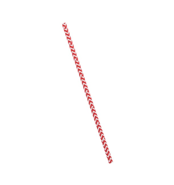 Pajita Recta de Papel Rojo y Blanco Ø6mm 20cm (6000 Uds) Pajita Recta de Papel Rojo y Blanco Ø6mm 20cm (6000 Uds)