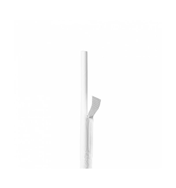 Pajita Recta de Papel Blanco Enfundada en Blanco Ø6mm 21cm (6000 Uds) Pajita Recta de Papel Blanco Enfundada en Blanco Ø6mm 21cm (6000 Uds)