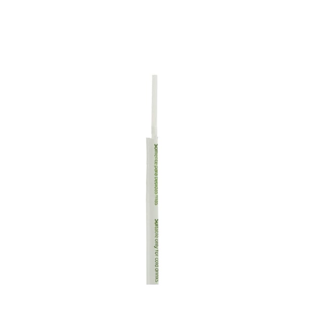 Pajita Flexible Enfundada de PLA Blanco Ø5mm 21cm (250 Uds) Pajita Flexible Enfundada de PLA Blanco Ø5mm 21cm (250 Uds)