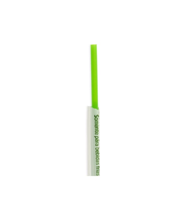Pajita Recta Enfundada de PLA Verde Ø6mm 20cm (6500 Uds) Pajita Recta Enfundada de PLA Verde Ø6mm 20cm (6500 Uds)