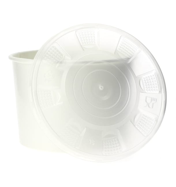 Tarrina de Cartón Blanco con Tapa PP 736ml (25 Uds) Tarrina de Cartón Blanco con Tapa PP 736ml (25 Uds)