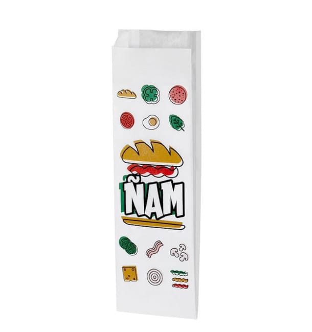 Bolsa para Bocadillo Ñam 10+4x29cm (125 Uds) Bolsa para Bocadillo Ñam 10+4x29cm (125 Uds)