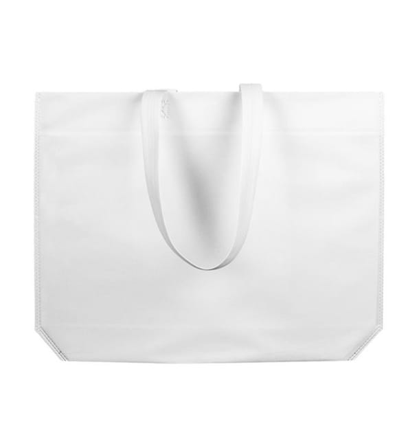 Bolsa Reutilizable Asa Larga TNT Blanca 42+10x40 cm 80g (25 Uds) Bolsa Reutilizable Asa Larga TNT Blanca 42+10x40 cm 80g (25 Uds)