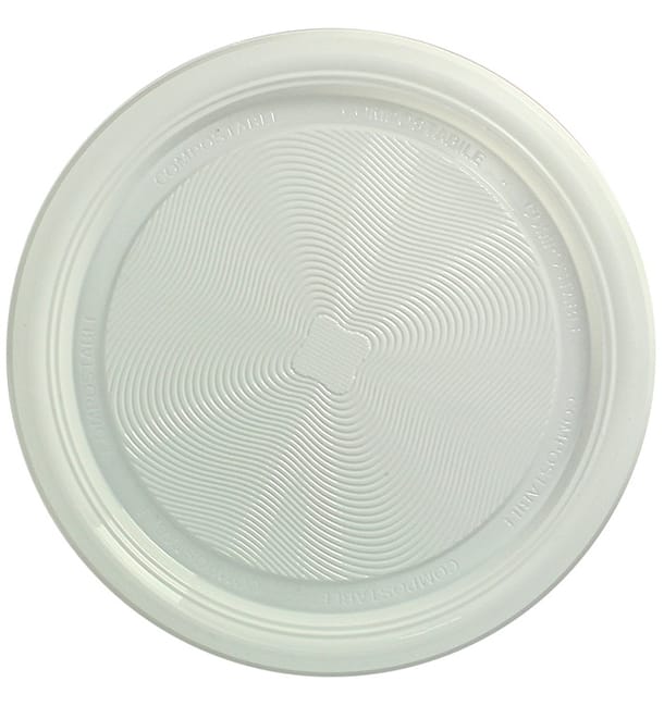 Plato Almidón Maíz PLA Llano Blanco Ø220 mm (25 Uds) Plato Almidón Maíz PLA Llano Blanco Ø220 mm (25 Uds)