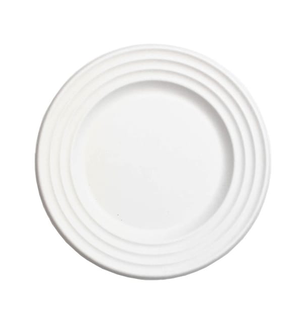 Plato Caña de Azucar Premium Wave Blanco Ø18cm (600 Uds)