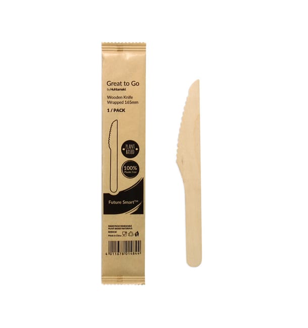 Cuchillo de Madera BIO Enfundado 16,5cm (500 Uds) Cuchillo de Madera BIO Enfundado 16,5cm (500 Uds)