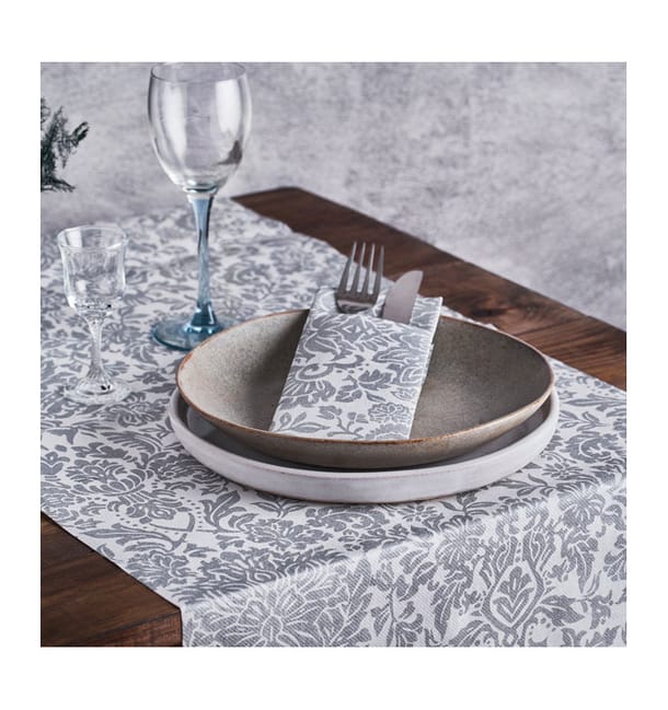 Mantel Rollo Airlaid 0,4x48m "Versalles" Gris 50g/m² P30cm (6 Uds) Mantel Rollo Airlaid 0,4x48m "Versalles" Gris 50g/m² P30cm (6 Uds)