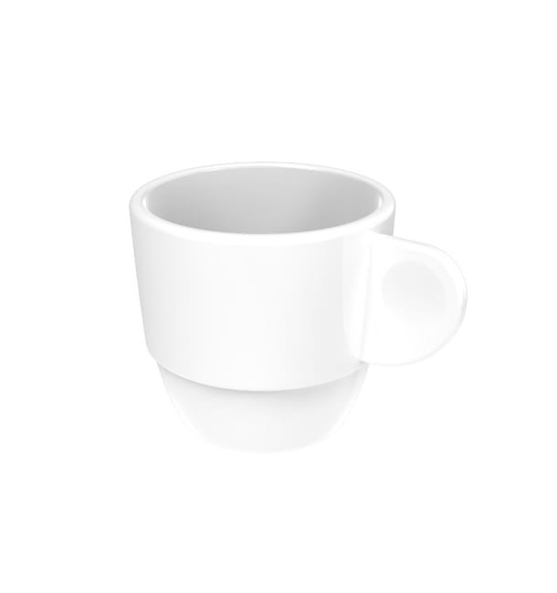 Taza Reutilizable SAN "Espresso" Blanco 80ml (6 Uds) Taza Reutilizable SAN "Espresso" Blanco 80ml (6 Uds)
