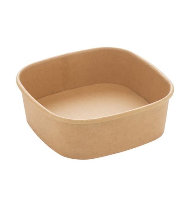 Tarrina Cuadrada de Cartón Kraft 350ml 13x13x4,3cm (50 Uds) Tarrina Cuadrada de Cartón Kraft 350ml 13x13x4,3cm (50 Uds)