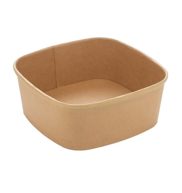 Tarrina Cuadrada de Cartón Kraft 1000ml 17x17x6,5cm (50 Uds) Tarrina Cuadrada de Cartón Kraft 1000ml 17x17x6,5cm (50 Uds)