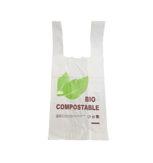 Bolsa Plastico Camiseta 100% Biodegradable 35x50cm (2000 Uds) Bolsa Plastico Camiseta 100% Biodegradable 35x50cm (2000 Uds)