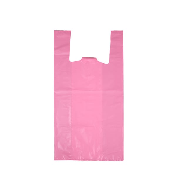Bolsa Plástico Camiseta 70% Reciclado “Colors” Rosa 42x53cm G200 (40 Uds) Bolsa Plástico Camiseta 70% Reciclado “Colors” Rosa 42x53cm G200 (40 Uds)