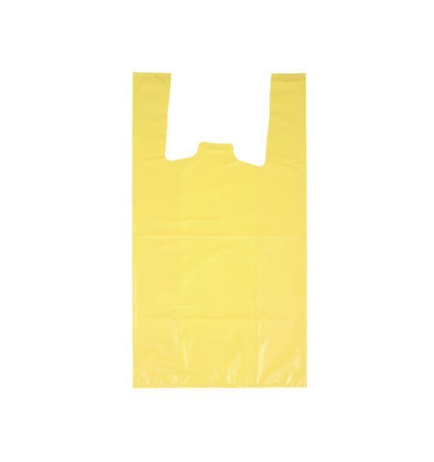 Bolsa Plástico Camiseta 70% Reciclado “Colors” Amarillo 42x53cm G200 (1.000 Uds) Bolsa Plástico Camiseta 70% Reciclado “Colors” Amarillo 42x53cm G200 (1.000 Uds)