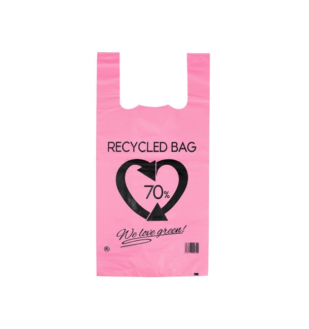 Bolsa Plástico Camiseta 70% Reciclado Rosa 42x53cm G200 (1.000 Uds) Bolsa Plástico Camiseta 70% Reciclado Rosa 42x53cm G200 (1.000 Uds)