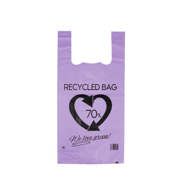Bolsa Plástico Camiseta 70% Reciclado Lila 42x53cm G200 (1.000 Uds) Bolsa Plástico Camiseta 70% Reciclado Lila 42x53cm G200 (1.000 Uds)