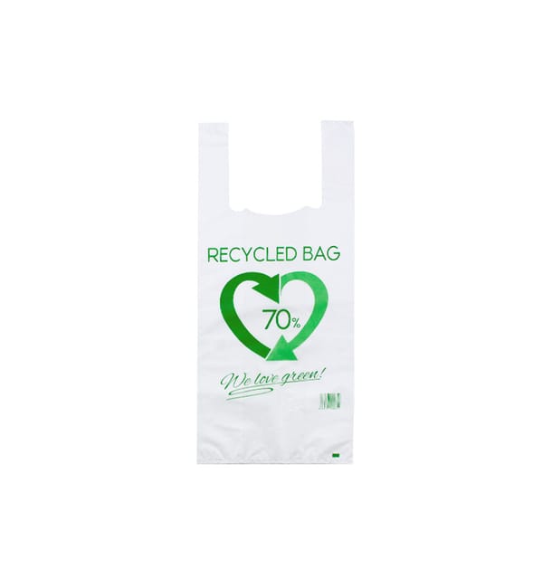 Bolsa Plástico Camiseta 70% Reciclado 35x50cm G200 (1.000 Uds) Bolsa Plástico Camiseta 70% Reciclado 35x50cm G200 (1.000 Uds)