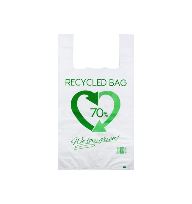 Bolsa Plástico Camiseta 70% Reciclado 50x60cm G200 (700 Uds) Bolsa Plástico Camiseta 70% Reciclado 50x60cm G200 (700 Uds)