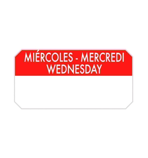 Rollo Adhesivo Rectangular “Miércoles” 5x2,5cm (1.000 Uds) Rollo Adhesivo Rectangular “Miércoles” 5x2,5cm (1.000 Uds)