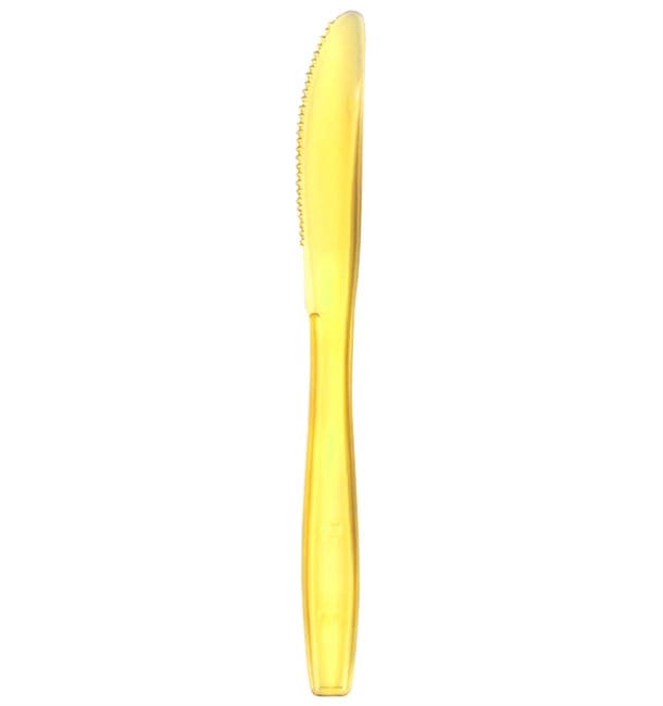 Cuchillo de Plastico PS Premium Amarillo 190mm (50 Uds)