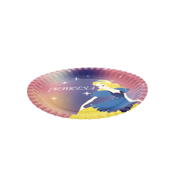 Plato Carton Diseño Princesas 23cm (8 Uds) Plato Carton Diseño Princesas 23cm (8 Uds)