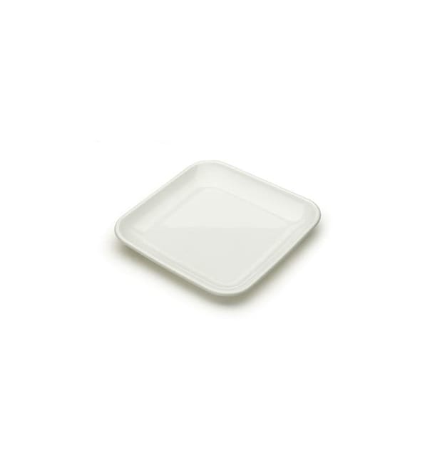 Plato Plastico Cuadrado Degustacion Blanco 6x6x1cm Plato Plastico Cuadrado Degustacion Blanco 6x6x1cm