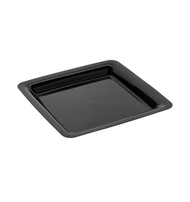 Plato Reutilizable PS Cuadrado Extra Rigido Negro 22,5x22,5cm (20 Uds) Plato Reutilizable PS Cuadrado Extra Rigido Negro 22,5x22,5cm (20 Uds)