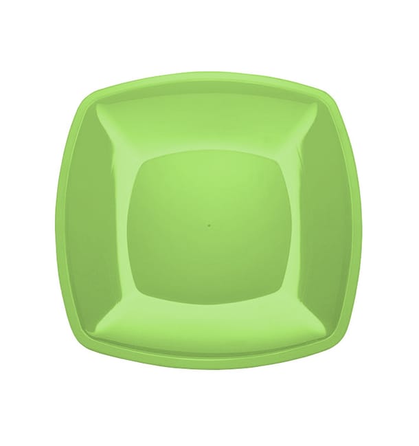 Plato Llano Reutilizable PS Verde Lima Square 30cm (12 Uds) Plato Llano Reutilizable PS Verde Lima Square 30cm (12 Uds)