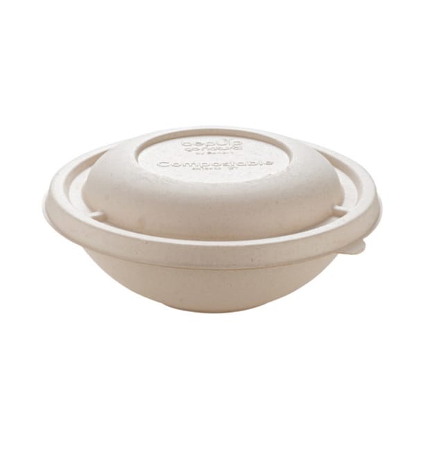 Bol de Caña de Azucar "Buddha" con Tapa 750ml Ø17x17cm (90 Uds) Bol de Caña de Azucar "Buddha" con Tapa 750ml Ø17x17cm (90 Uds)