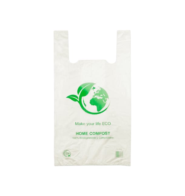 Bolsa Plastico Camiseta 100% Biodegradable 35x45cm (2400 Uds) Bolsa Plastico Camiseta 100% Biodegradable 35x45cm (2400 Uds)