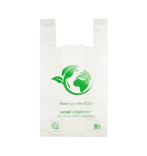 Bolsa Plastico Camiseta 100% Biodegradable 40x50cm (1800 Uds)