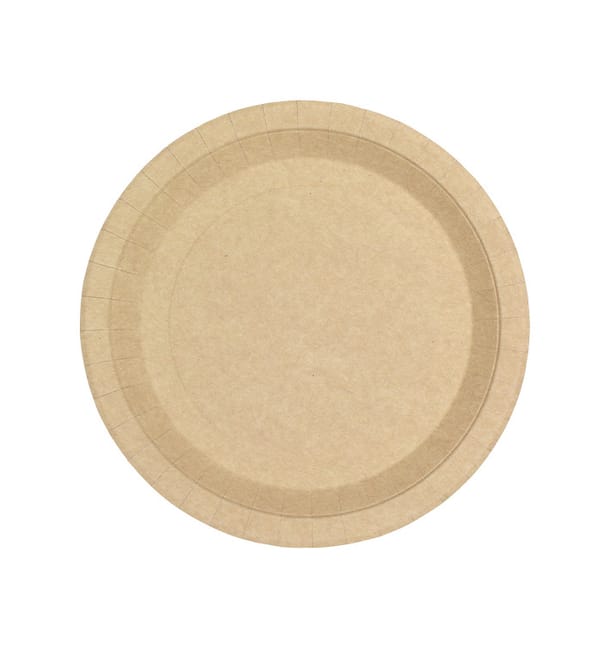 Plato de Cartón Redondo Antigrasa Kraft Ø22cm 245g/m² (350 Uds) Plato de Cartón Redondo Antigrasa Kraft Ø22cm 245g/m² (350 Uds)