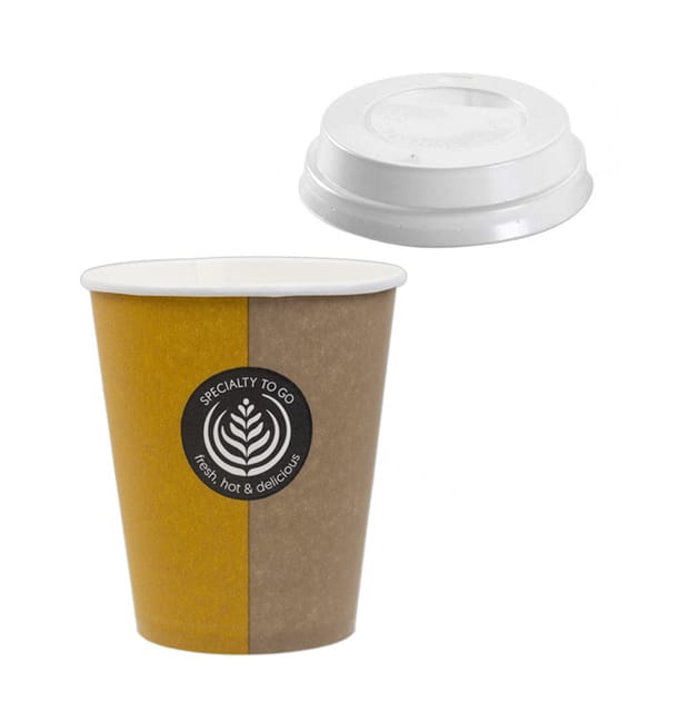 Vaso Cartón 6Oz/180ml "Specialty" + Tapa Ø7,0cm (1000 Uds) Vaso Cartón 6Oz/180ml "Specialty" + Tapa Ø7,0cm (1000 Uds)