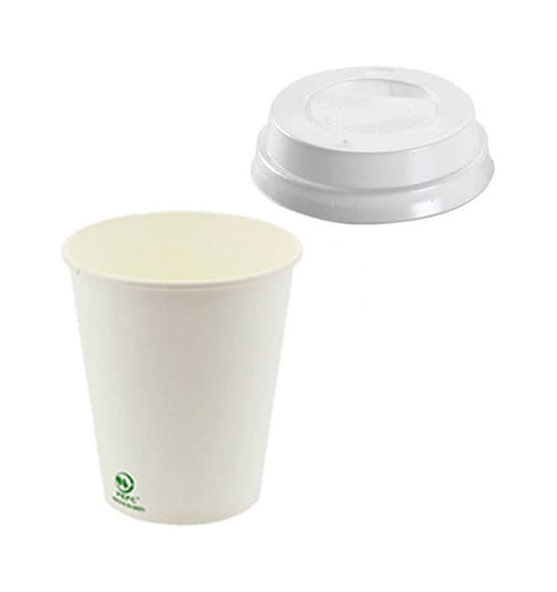 Vaso Cartón 6Oz/180ml + Tapa Agujero Ø7,0cm (1.000 Uds) Vaso Cartón 6Oz/180ml + Tapa Agujero Ø7,0cm (1.000 Uds)