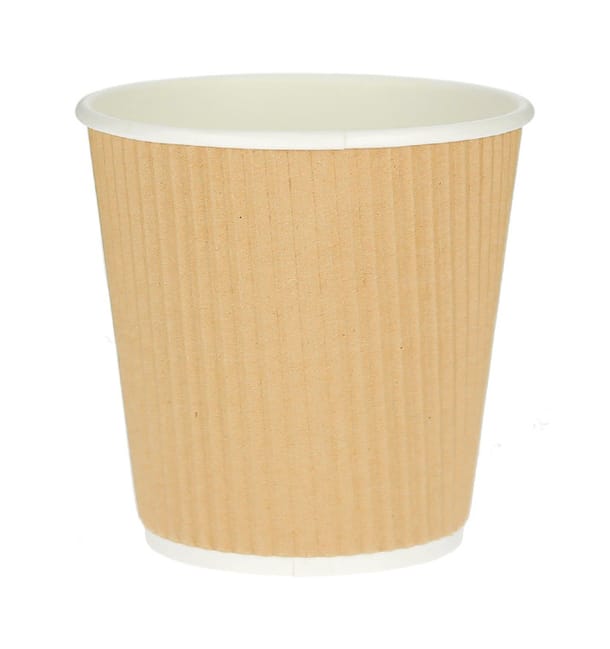 Vaso Cartón 4 Oz/120ml "Rizado Kraft" Marrón Ø6,2cm (1000 Uds) Vaso Cartón 4 Oz/120ml "Rizado Kraft" Marrón Ø6,2cm (1000 Uds)