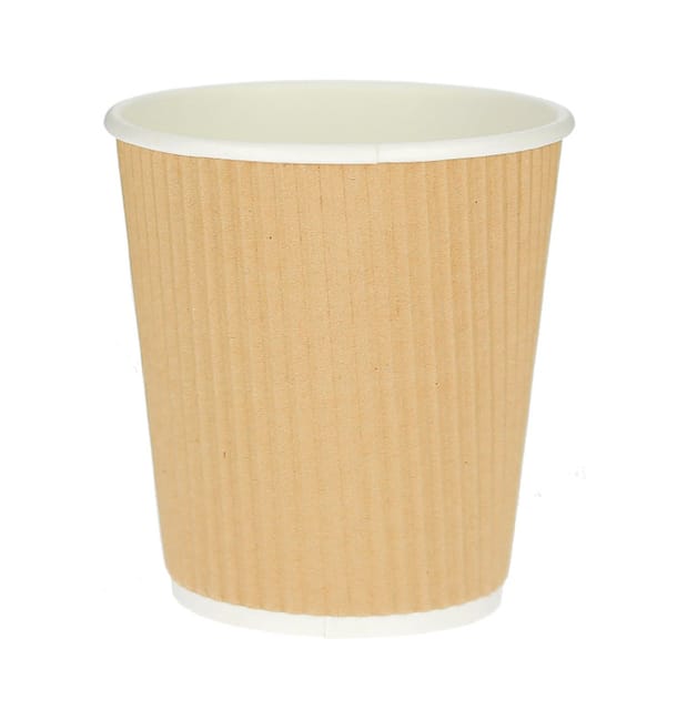 Vaso Cartón 8 Oz/250ml "Rizado Kraft" Marrón Ø8cm (500 Uds) Vaso Cartón 8 Oz/250ml "Rizado Kraft" Marrón Ø8cm (500 Uds)