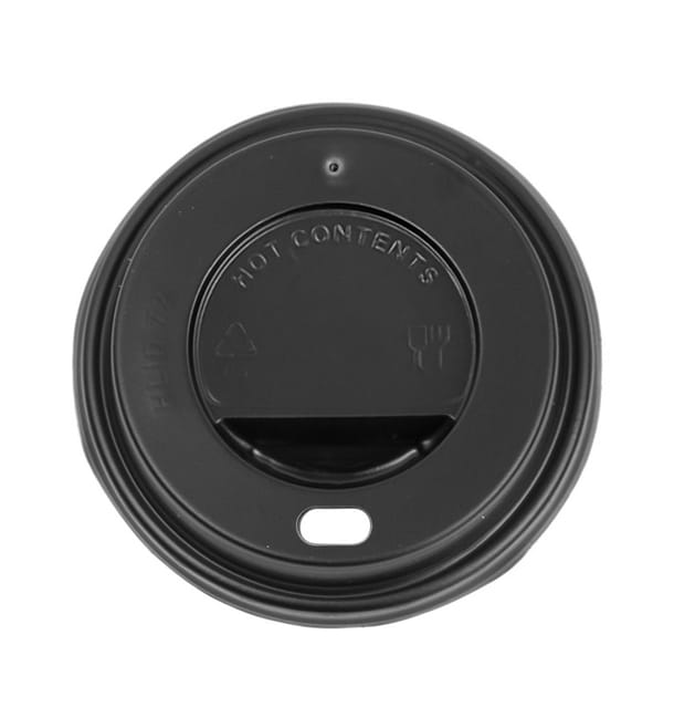 Tapa Travel con Agujero PS para Vaso Cartón 7Oz Negra Ø7,2cm (100 Uds) Tapa Travel con Agujero PS para Vaso Cartón 7Oz Negra Ø7,2cm (100 Uds)