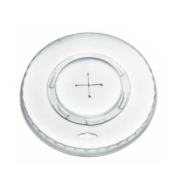 Tapa Plana con Cruz PLA Transp. Ø9,5cm (100 Uds) Tapa Plana con Cruz PLA Transp. Ø9,5cm (100 Uds)