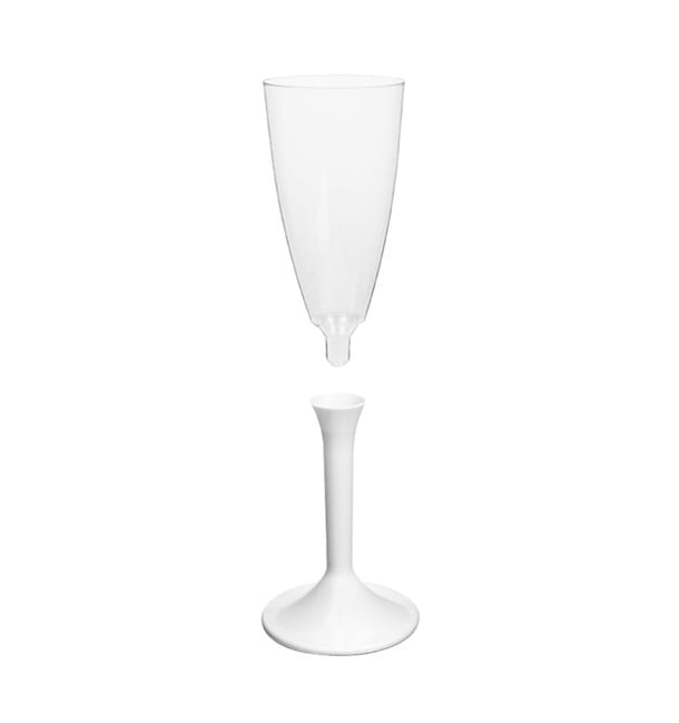 Copa Plastico Cava Pie Blanco 120ml 2P (200 Uds) Copa Plastico Cava Pie Blanco 120ml 2P (200 Uds)