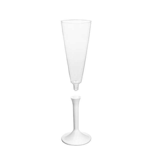 Copa Plastico Cava Pie Blanco 160ml 2P (200 Uds) Copa Plastico Cava Pie Blanco 160ml 2P (200 Uds)