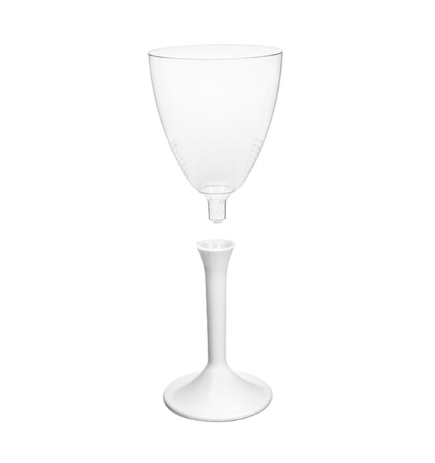Copa Plastico Vino Pie Blanco 180ml 2P (200 Uds) Copa Plastico Vino Pie Blanco 180ml 2P (200 Uds)